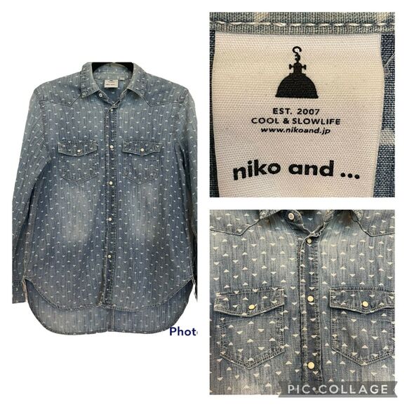niko and … japanese designer denim shirt size 4 - Picture 1 of 12
